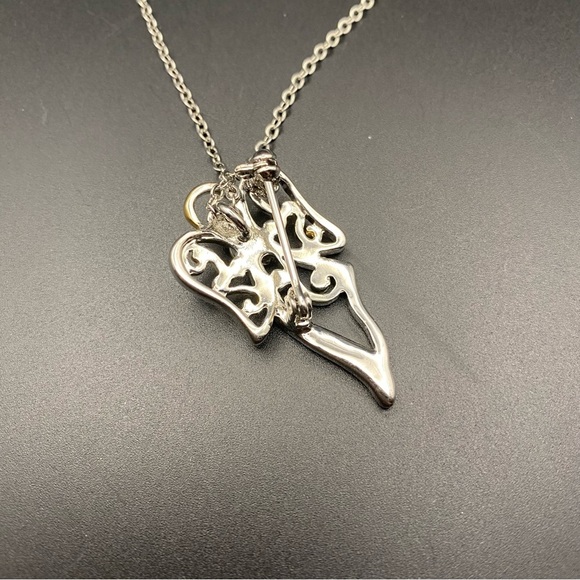 Crystal Angel Pendant/brooch Necklace - Picture 6 of 7